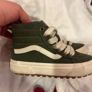 Vans Kids High-Top Sneakers - Green and White